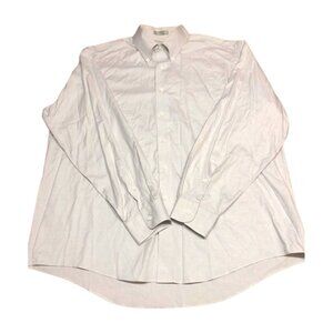 Stafford Executive Men's Shirt 17.5 36 Gray Long Sleeve Stripe Button Up